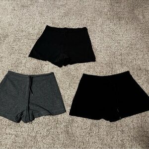 3 for 1 Women's Black and Gray Shorts Set
